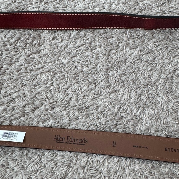 🔥 Allen Edmonds Men’s Red Cottonwood Leather belt. Pick your size. - Picture 5 of 5